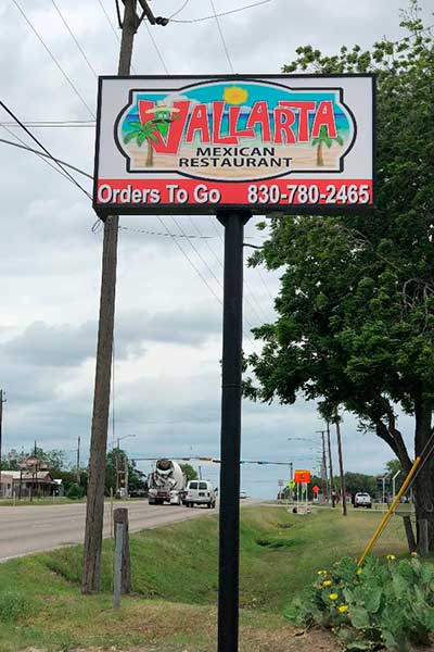 lioghted sign installed in kenedy